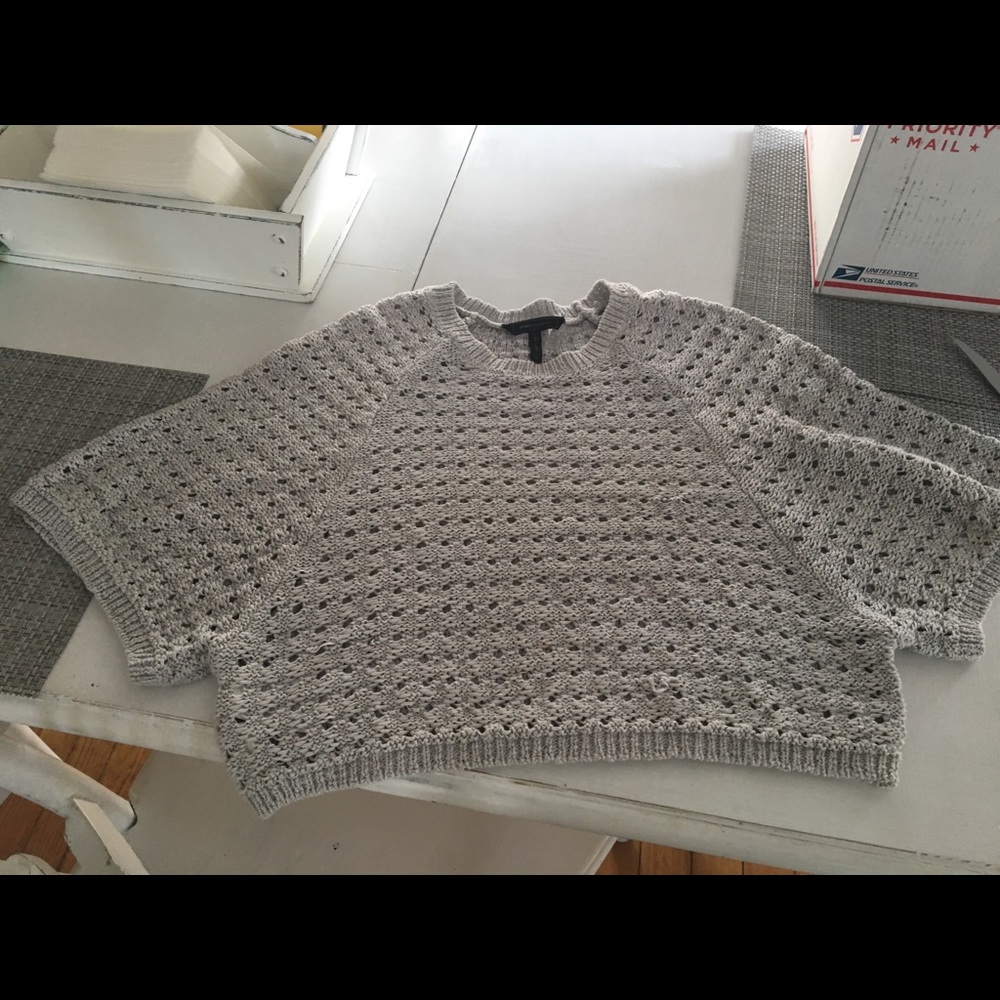 BCBG Grey cropped sweater